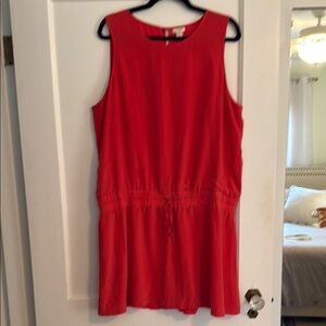 Coral Sleeveless J Crew Silk Mini Dress XL